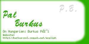 pal burkus business card